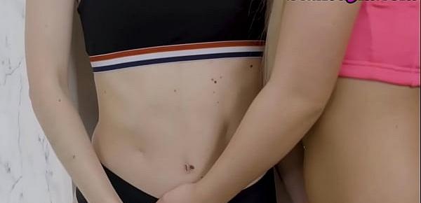 Gym babes riding dick in trio after workout
